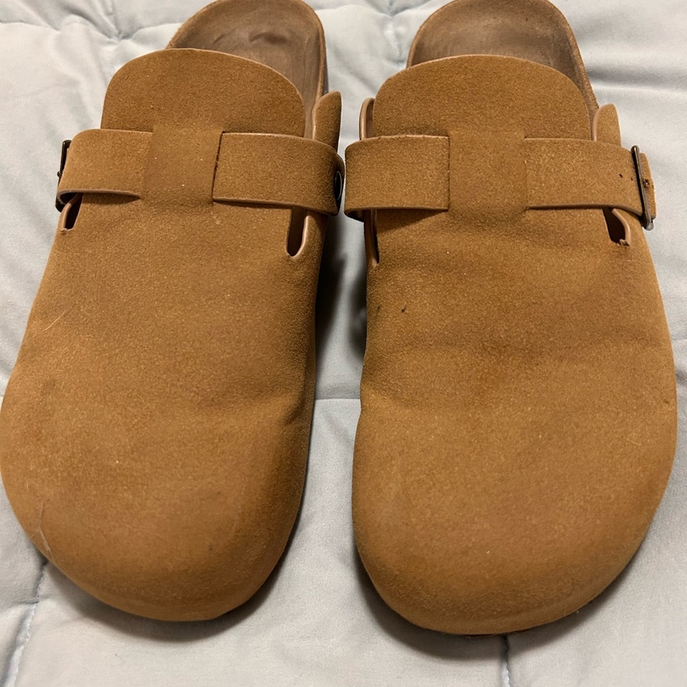 MIA Women's Suede Slip-On Clogs in Tan